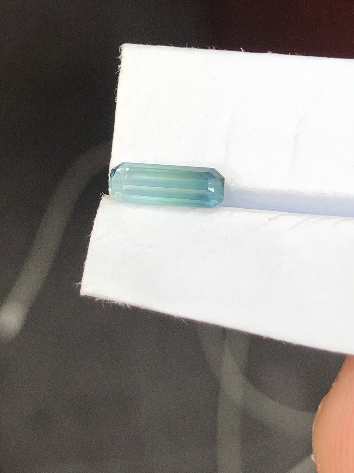 Seafoam Tourmaline Emerald Cut From Afghanistan Bi color zone