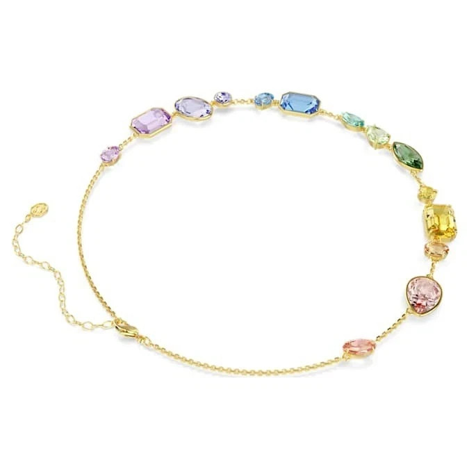 Swarovski Sparkling, gold-plated color Gema necklace