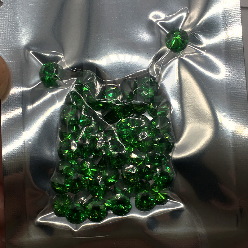 0.8~15mm 300pcs Round Green Loose CZ Stone High Quality Cubic Zirconia Gemstone