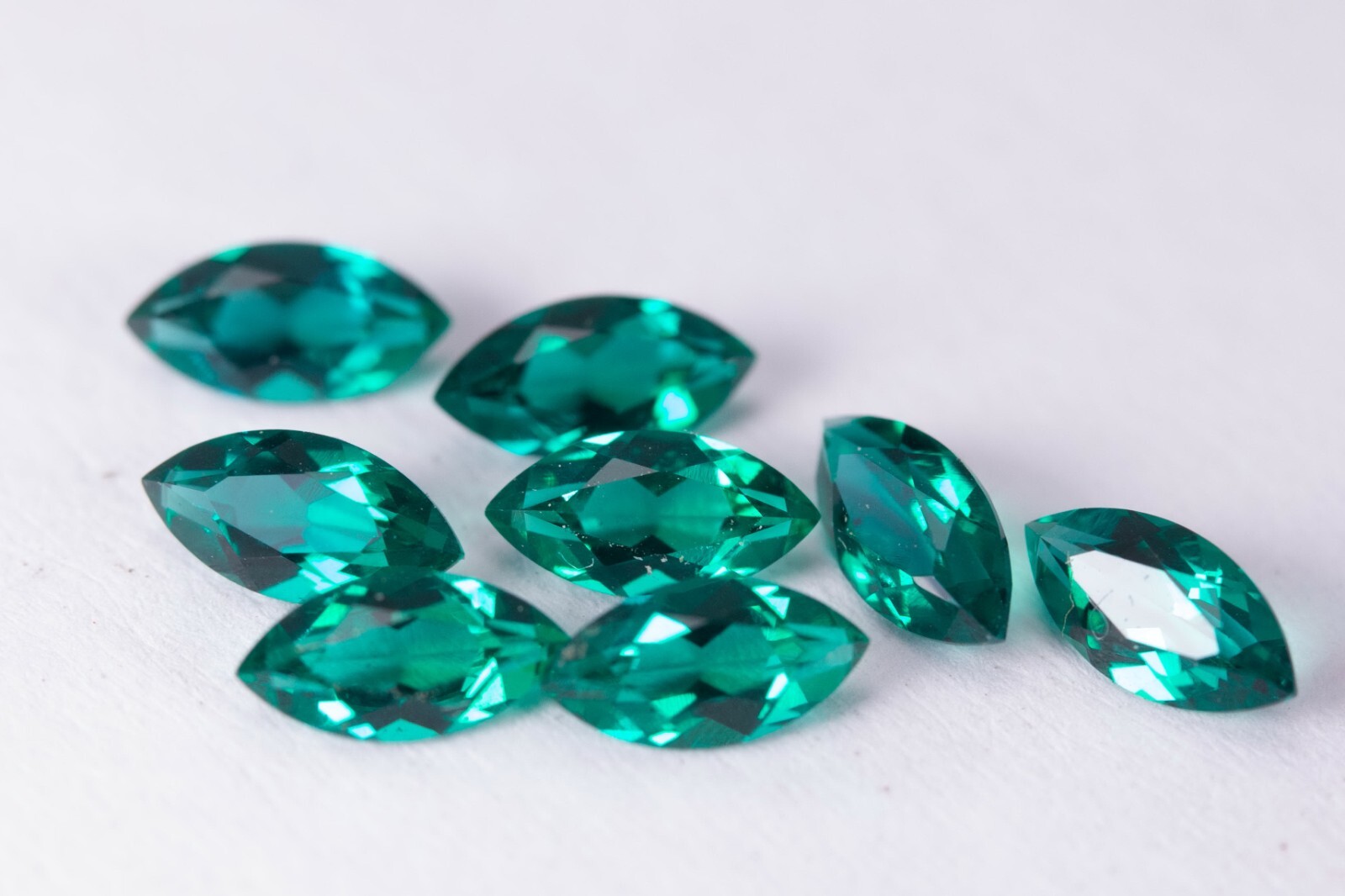 Loose Gemstone Lab Created Emerald Hydrothermal Marquise shape