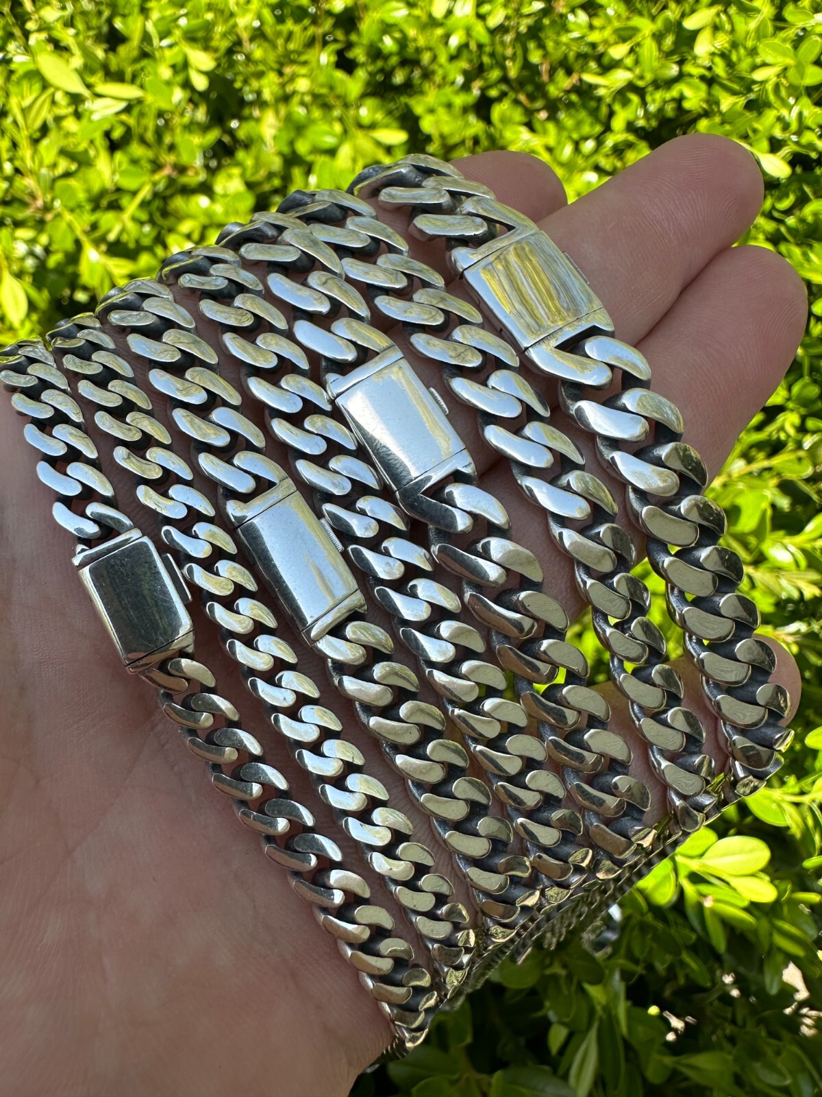 Miami Cuban Link Chain Necklace Real 925 Sterling Silver Sleek Box Clasp 6-12mm