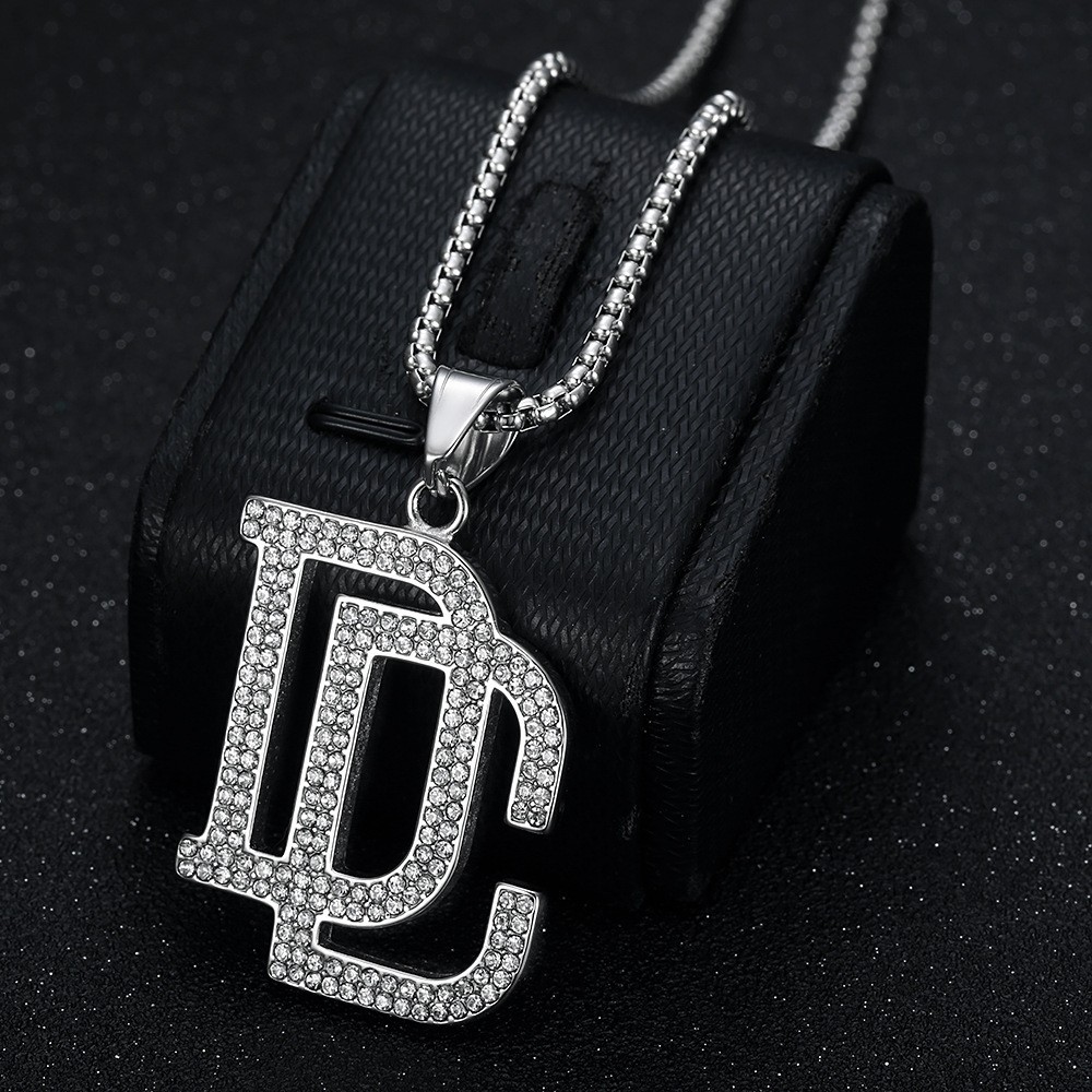 Hip Hop Iced CZ Bling Dream Chasers Pendant Necklace Gold Plated Chain Jewelry