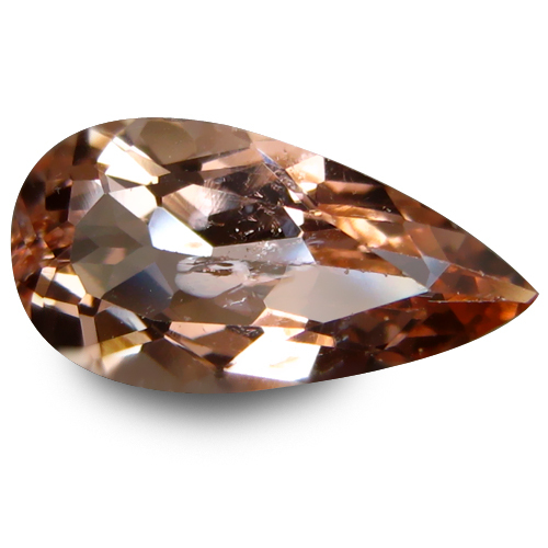 3.07Cts Genuine Natural Peach Color Nice Pear Shape Lovely Morganite From Brazil