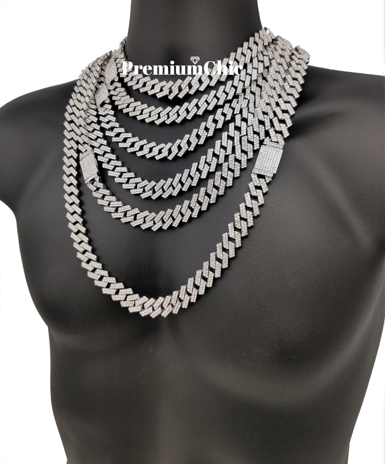 ICED 14MM Miami Cuban Prong Link CZ Necklace/Bracelet Mens Hip Hop Plated Chain