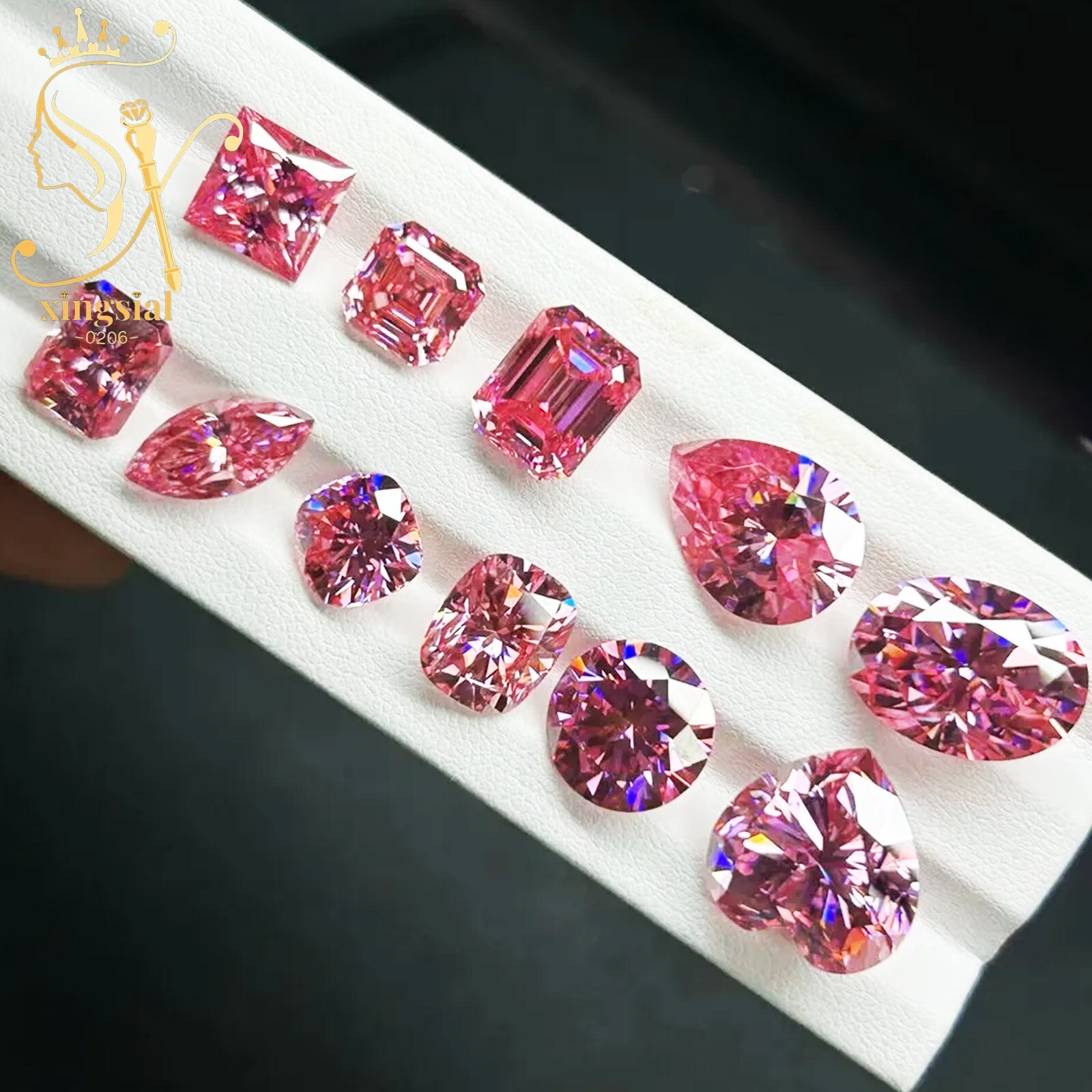 0.1CT~5.0CT Pink Color Moissanite Loose Stone Fancy Cut GRA Certificate Gemstone