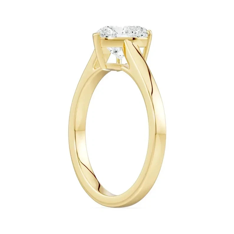 D Color VVS 1 CT Heart Cut Moissanite Ring Solid 925 Sterling Silver Jewelry