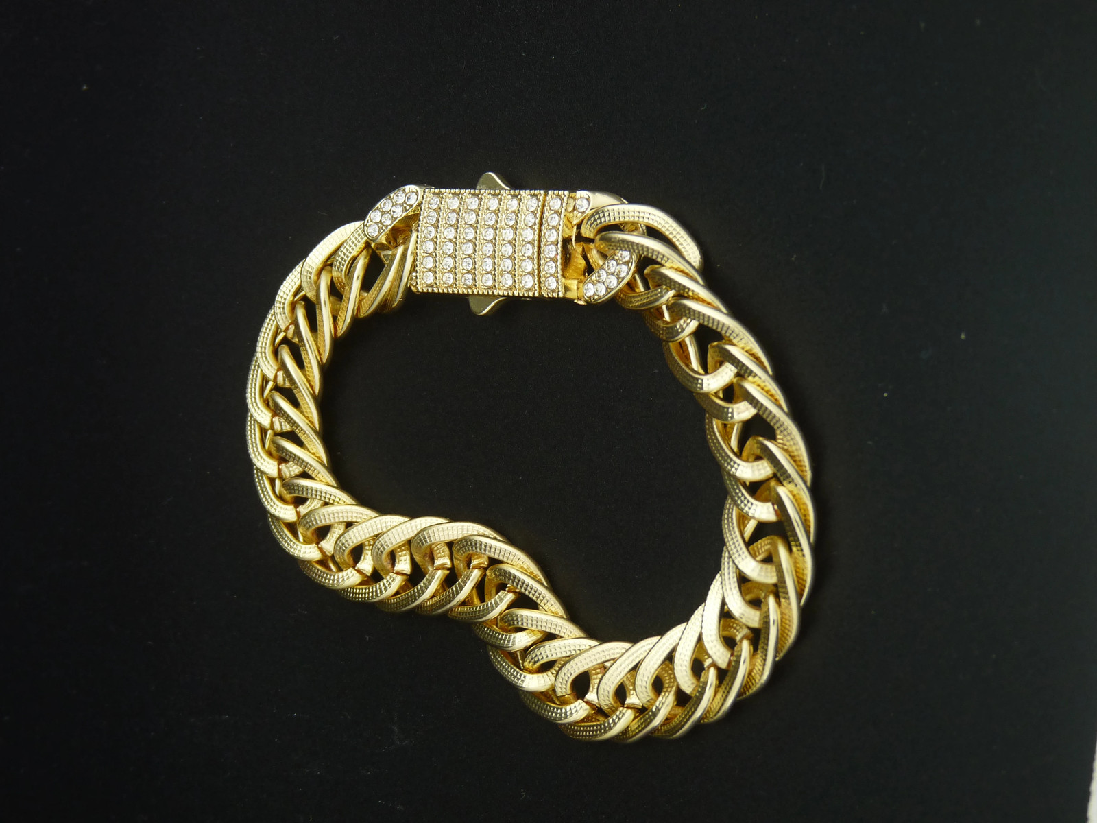1 Piece Hip Hop Punk Style 14K Gold Plated Cuban Chain Style Chunky Chain Bracel