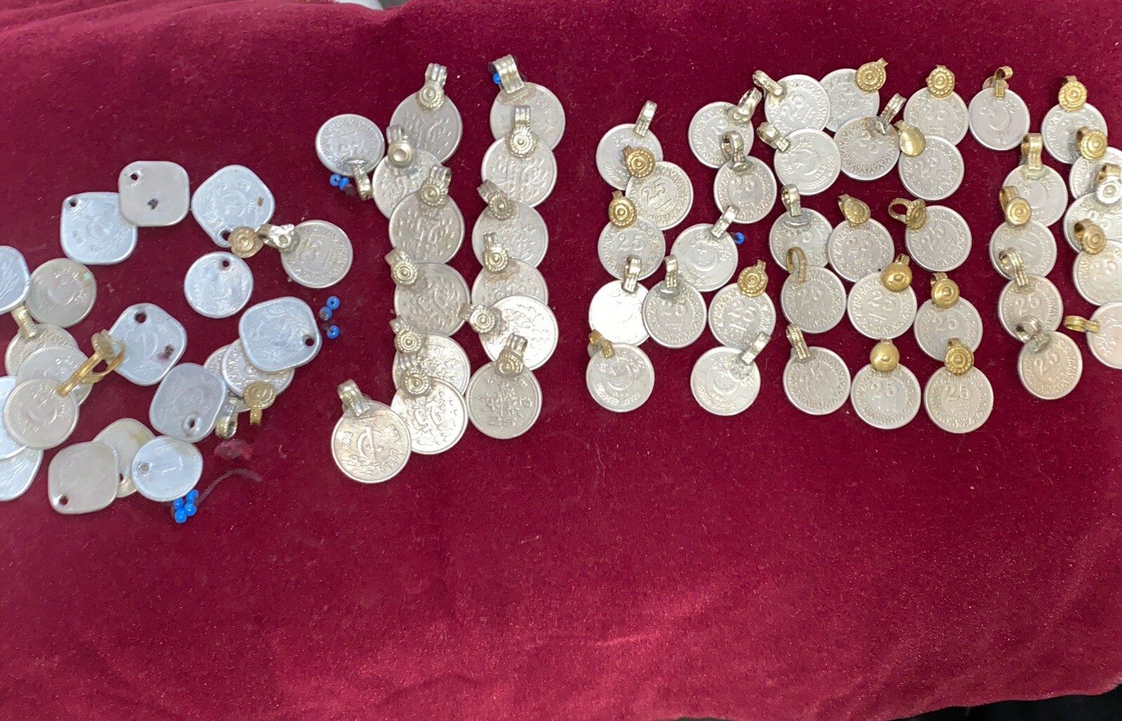 Lot Of More Than 50 Antique Pakistan Tribal Coin Amulet Pendant Islamic