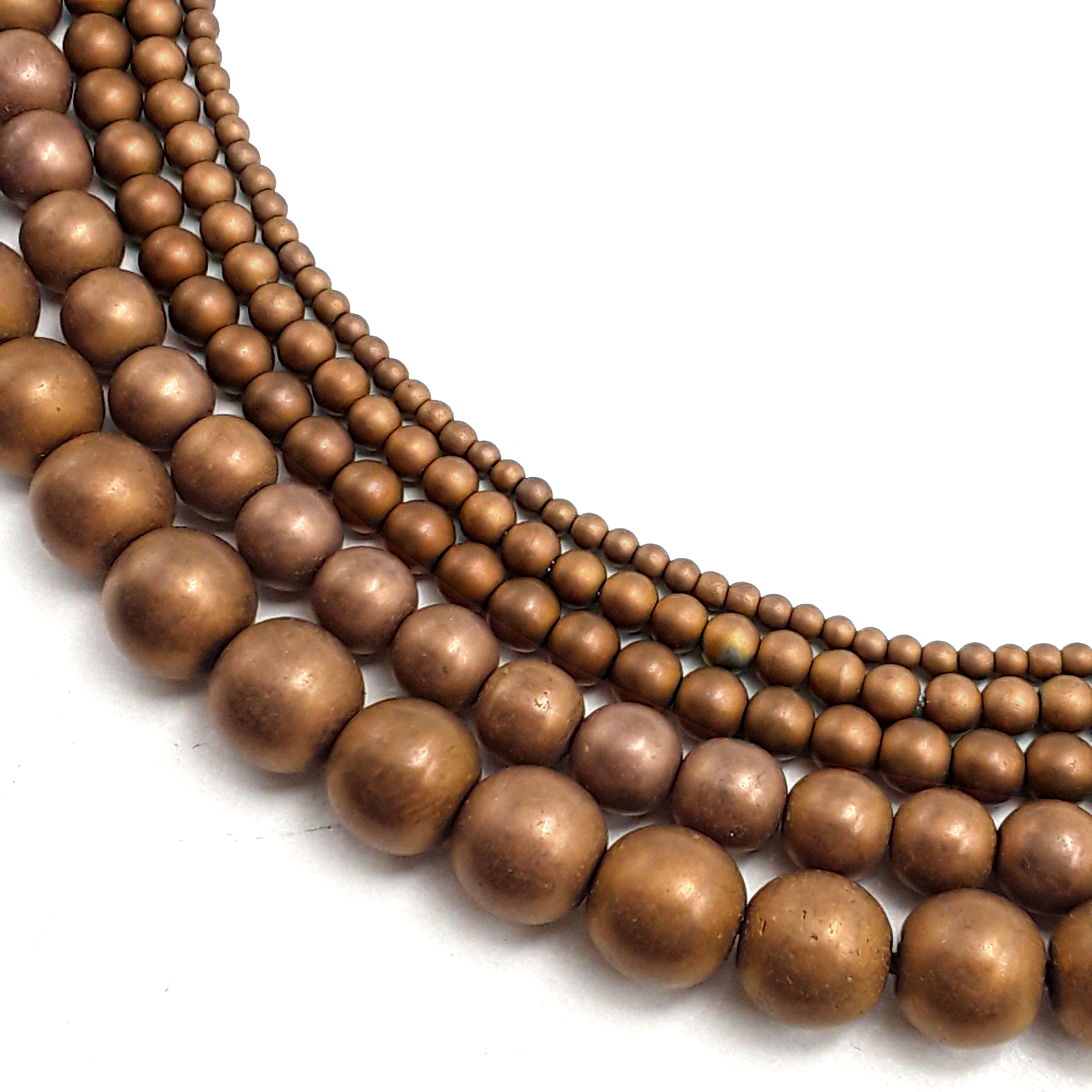 Copper Hematite Matte Round Beads 2mm 3mm 4mm 6mm 8mm 10mm 12mm 15.5″ Strand