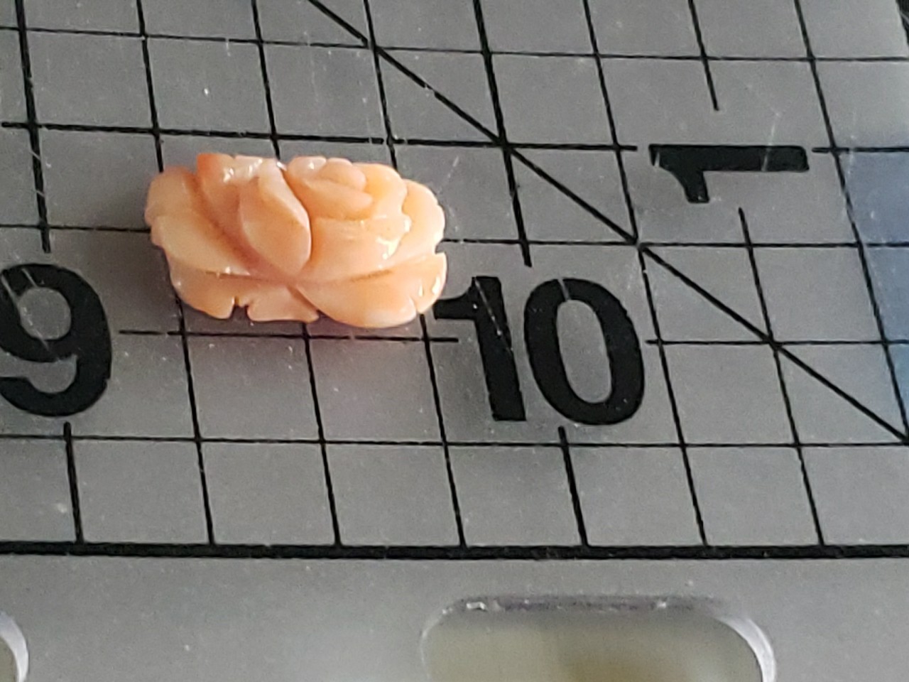Vintage Hand Carved Pink Coral Floral Rose Loose Gem Jewelry Projects 15mm