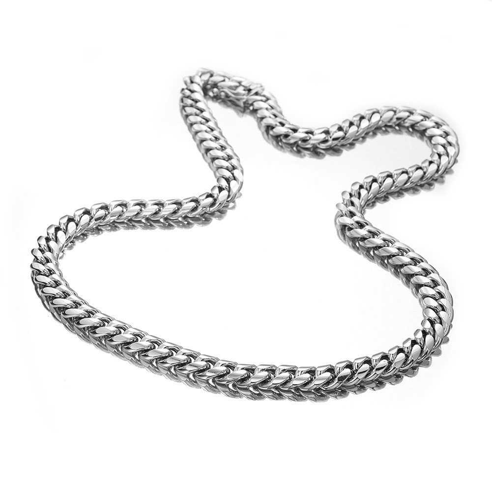 6-22mm Mens Hip Hop Stainless Steel Miami Cuban Link Chain Necklace Silver Color