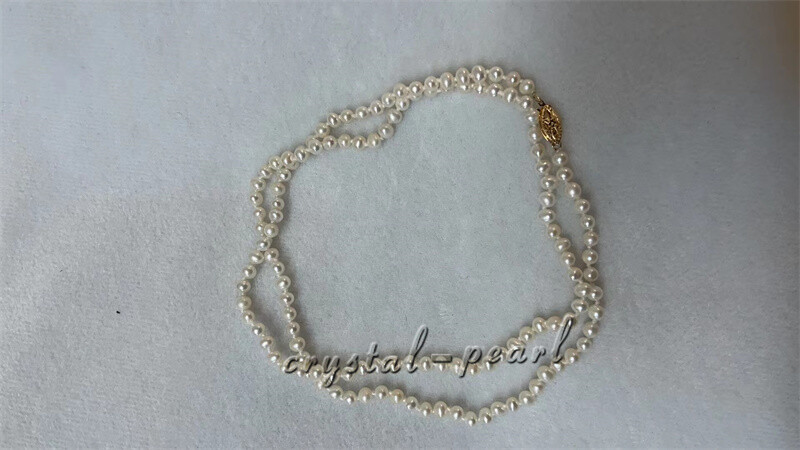 mini AAA 2-3mm White Akoya pearl Necklace 14k Gold clasp 16″ 18″ 20 inch