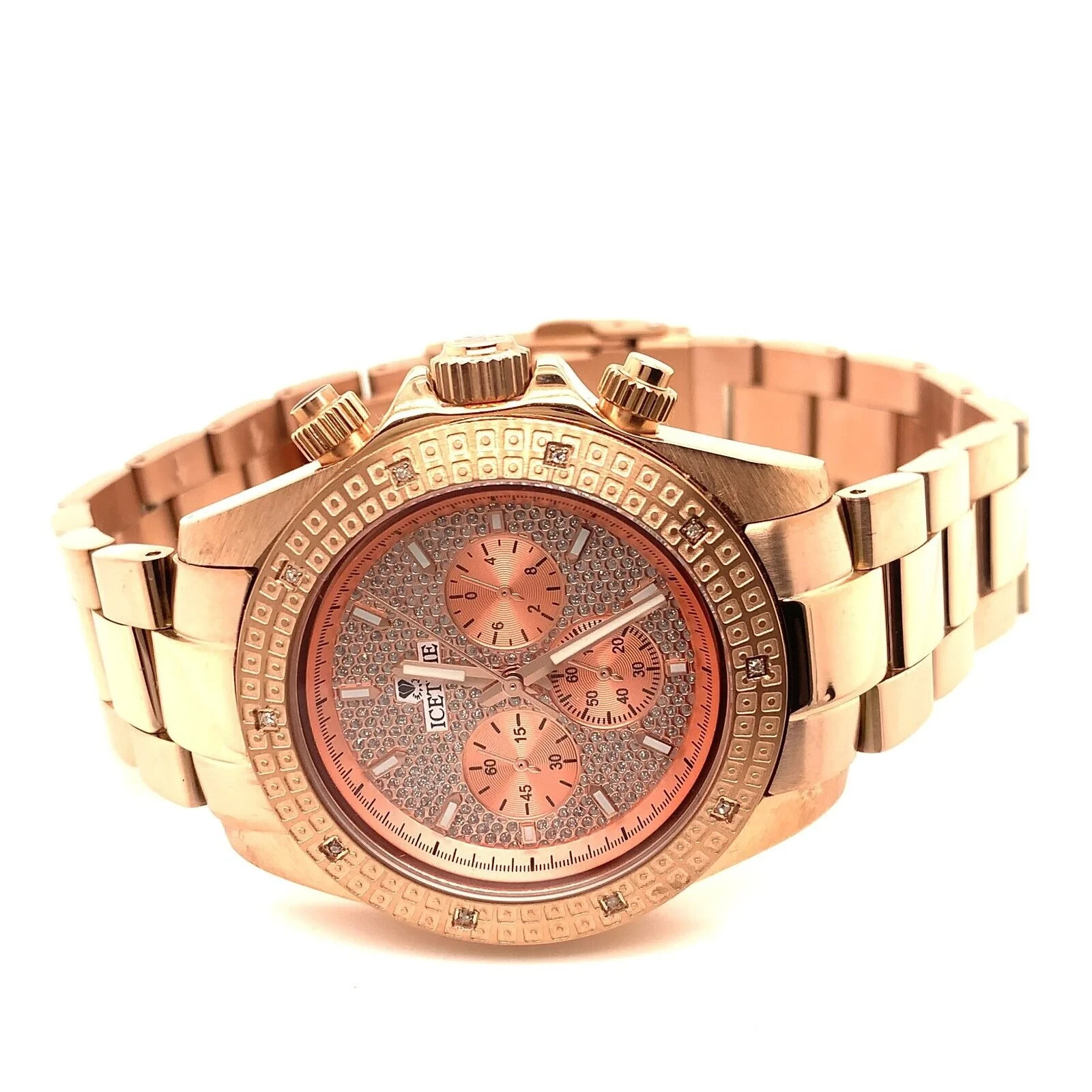 IceTime APEX Rose Gold 40mm Men’s Watch – 0.10ct Natural Diamonds – NEW Box