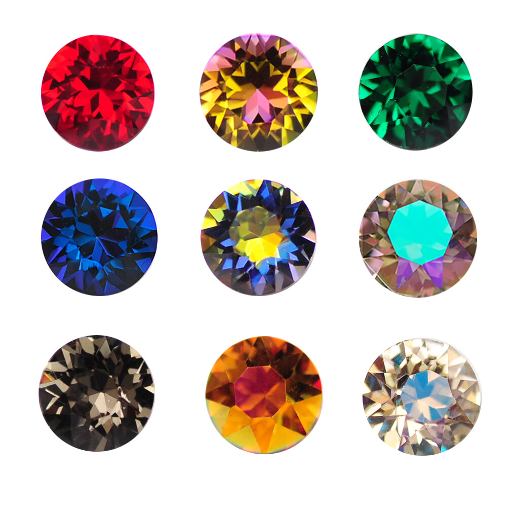 Diamond Round Cone Transparent Pointed Crystal Pointback Nail Art Rhinestone DIY