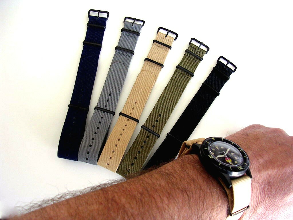 NATO G10 Prem Ballistic PVD MoD RAF Military watch band strap Bonded IW SUISSE