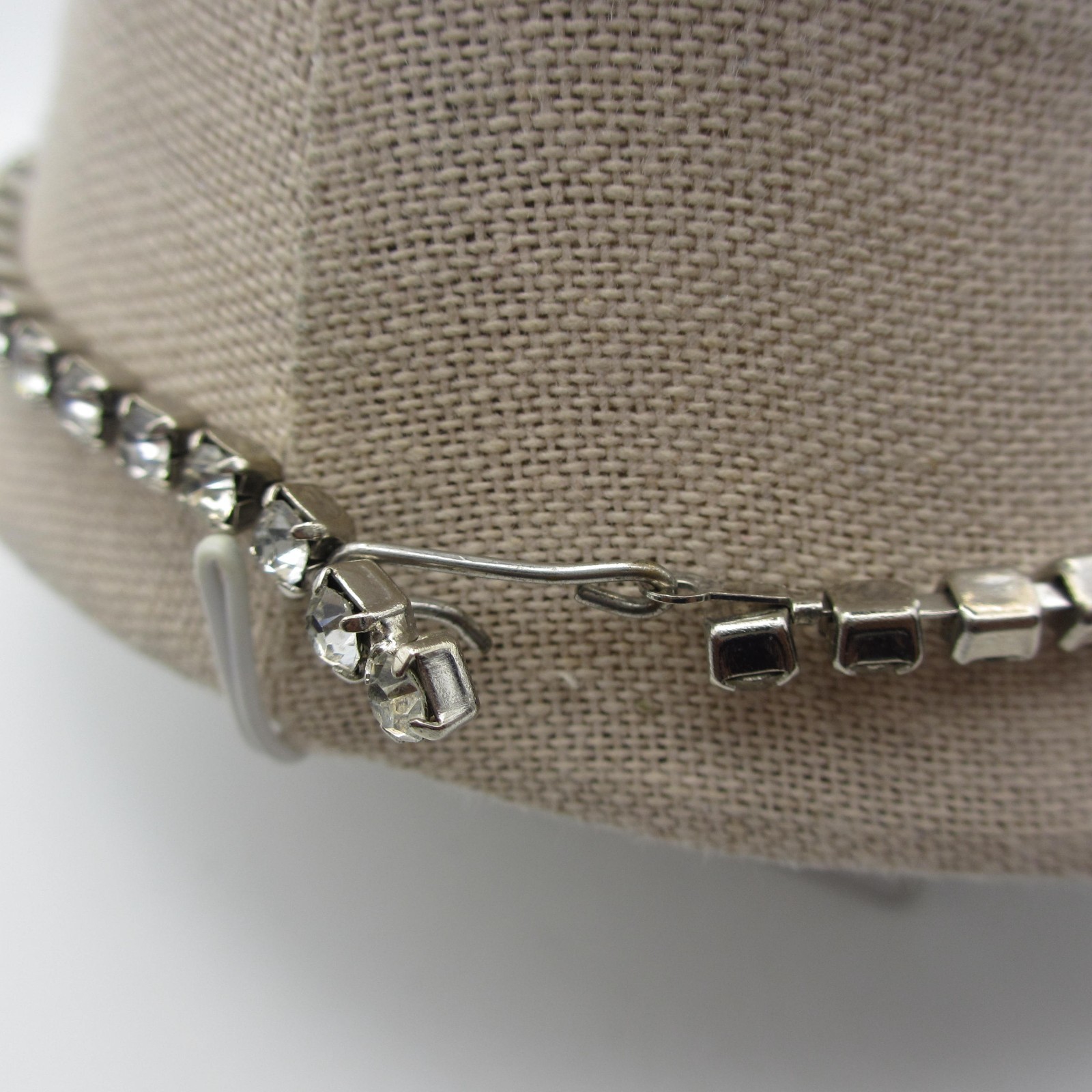Vintage Art Deco Necklace Rhinestone Bridal Special Occasion Choker 14 Inch