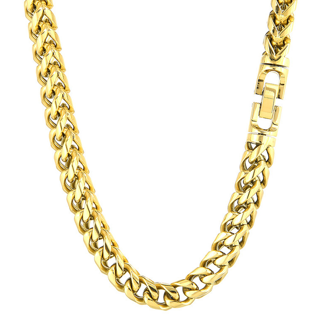 8mm/10mm Men Women 316L Stainless Steel Wheat Chain Necklace 5 Colors
