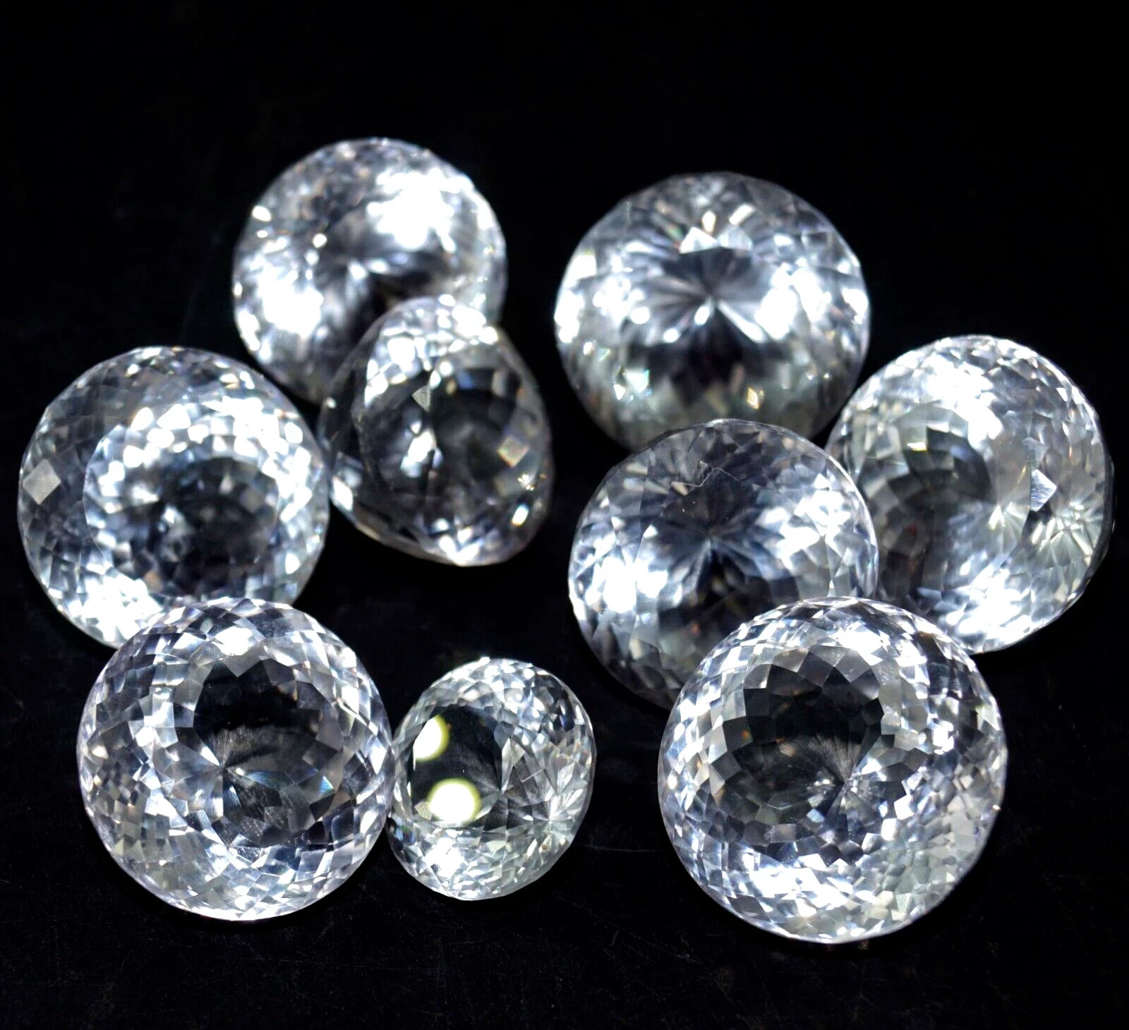 250ct Natural White Sapphire 20-30pcs Round Size AGL Certified Gem Set