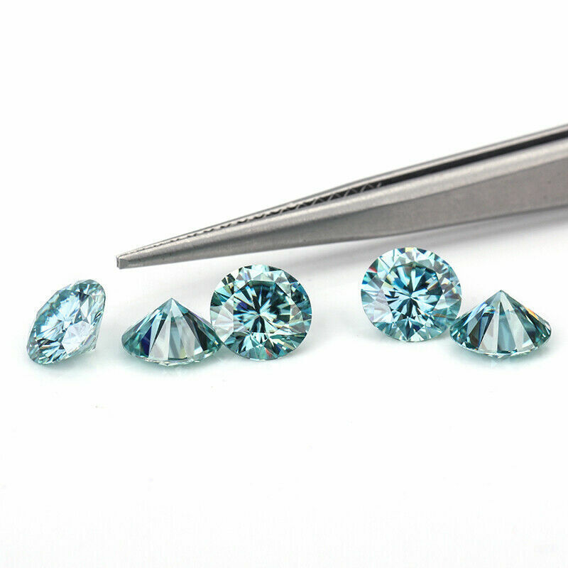 3.0~12mm Light Blue Round Cut Loose Moissanite Stone With GRA Certificate