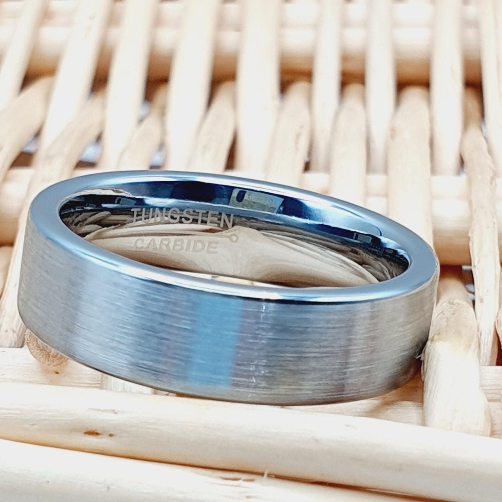 Scratch-Resistant 6mm Silver Tungsten Band Satin Brushed Domed Comfort-Fit Ring
