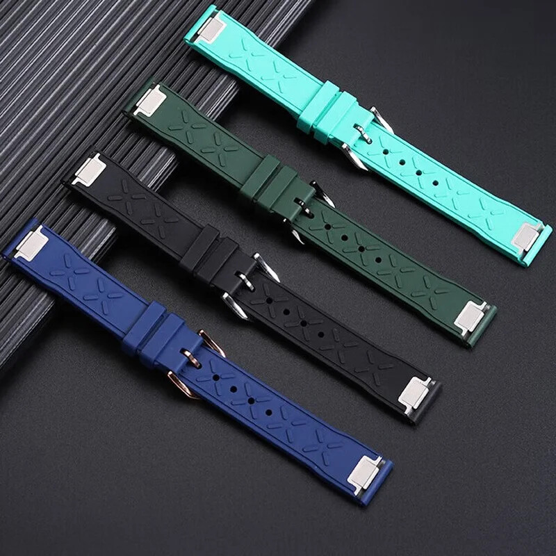Fluoro Rubber Watch Strap for IWC Pilot IW388103/101 20 21mm Quick Release Band