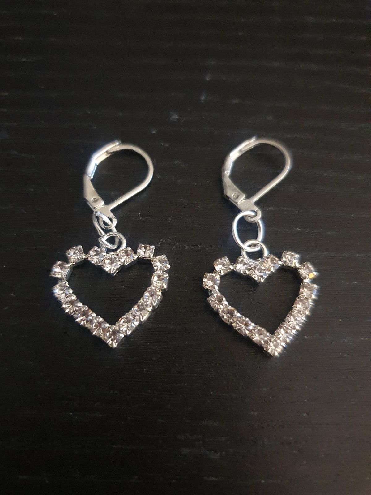 Women’s Crystal Heart Leverback Halo Drop Earrings