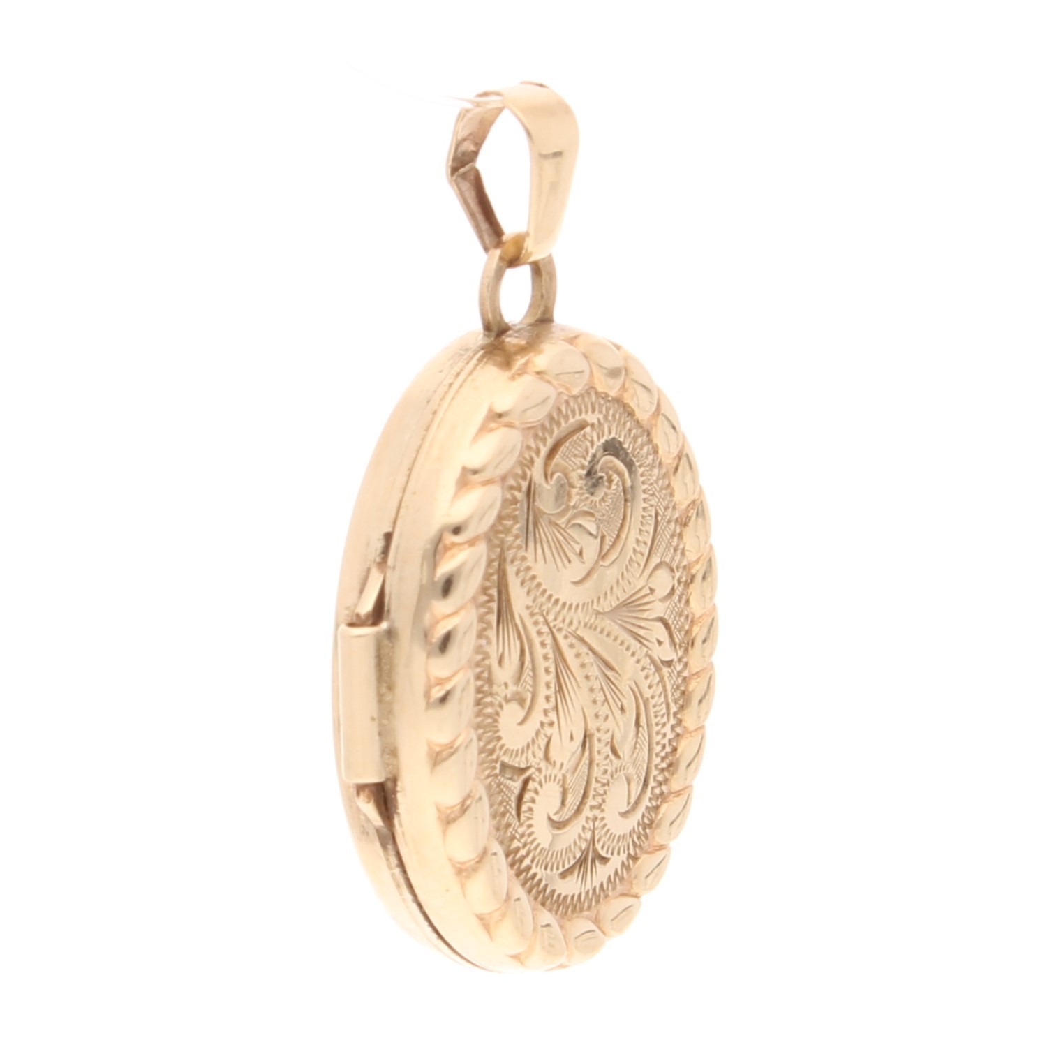 9Carat Yellow Gold Patterned Locket (13.5x17mm)