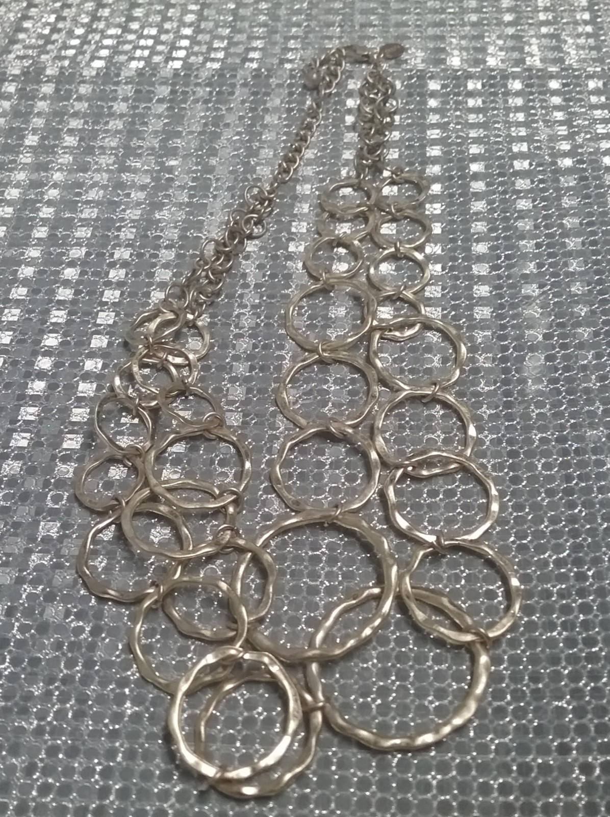 Lot of 3 Chico’s Necklace & Earrings Silver & Gold Tone In very good condition