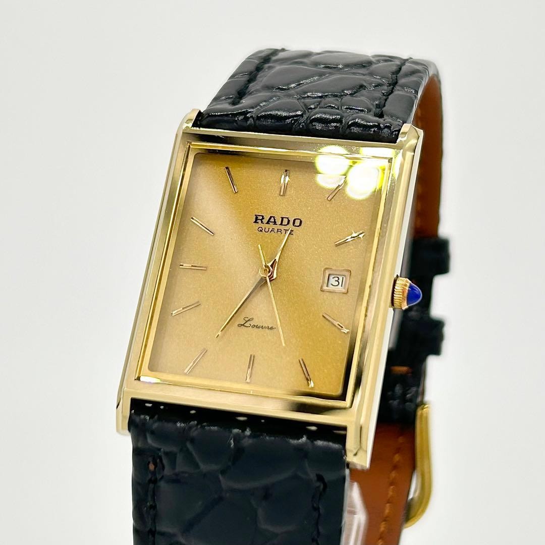 Rado Louvre 111.9528.9 Black Quartz Wristwatch Japan 0714189