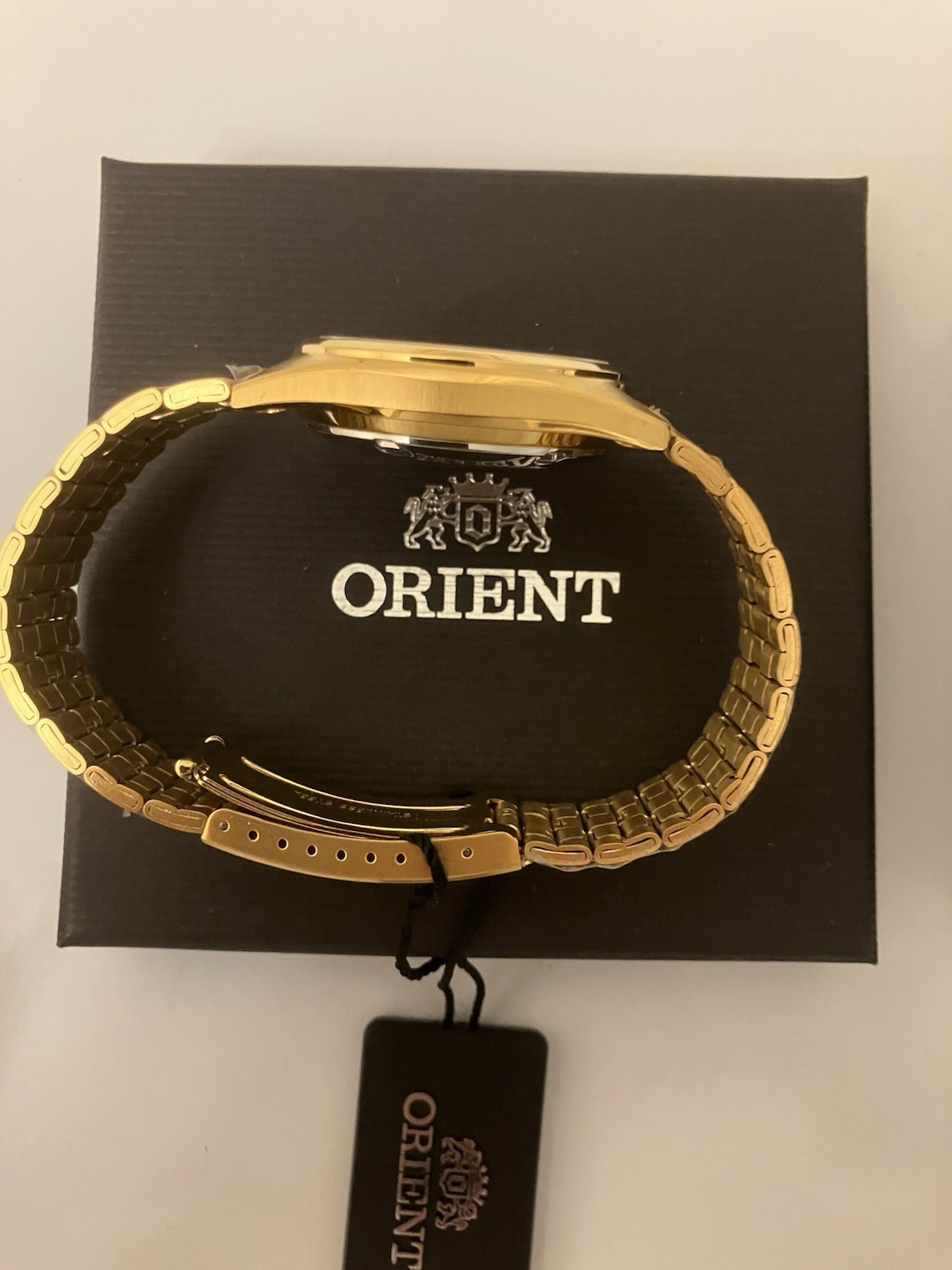 Orient Automatic TriStar Day-Date, New In Box, Champagne Gold Tone