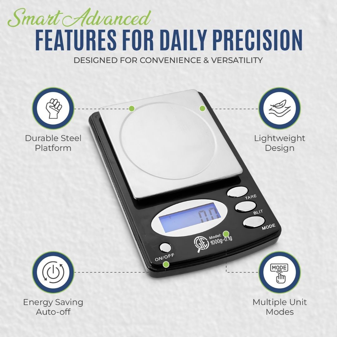 1000g/0.1g Electronic Digital Pocket Gold Kitchen Herbs Scale OZ GRAM Troy Carat
