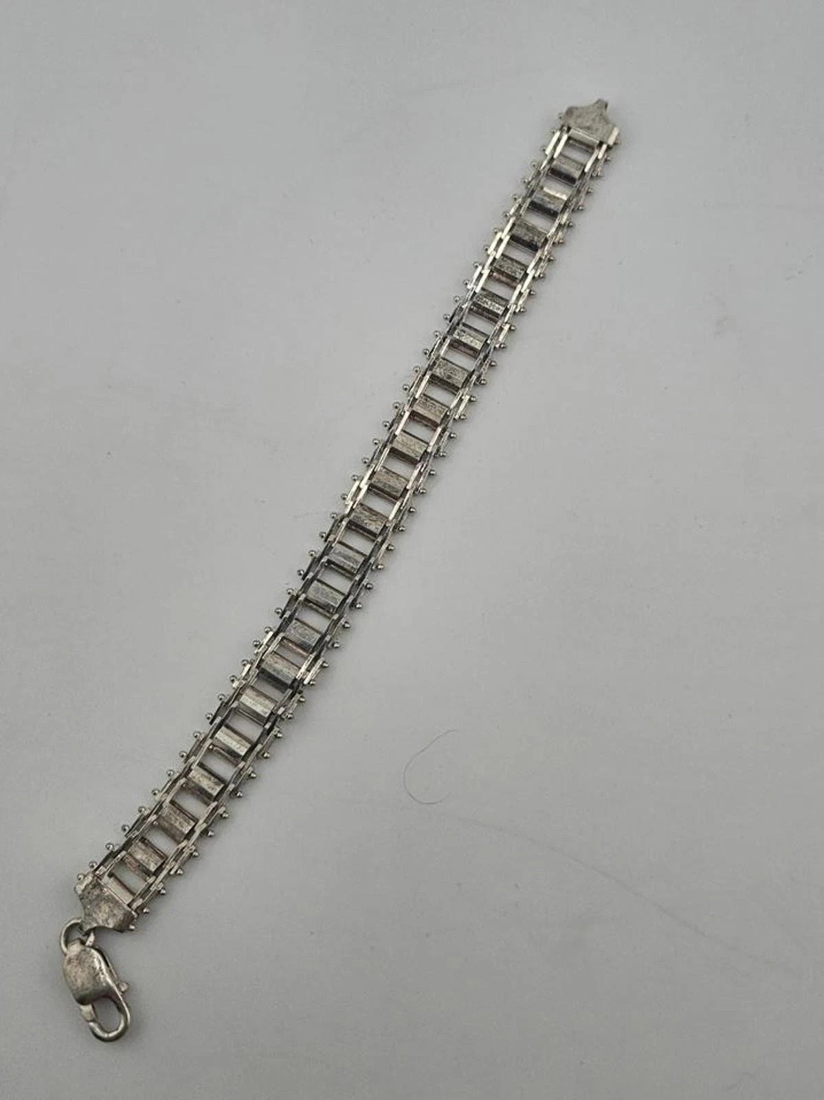Solid Sterling Silver Unique Ladder Railroad Track Custom 7″ Bracelet