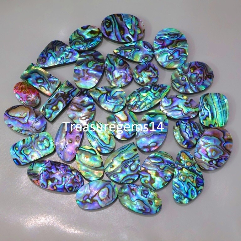 250 Crt WHOLESALE LOT MERMAID ABALONE SHELL CABOCHON GEMSTONE AAAA