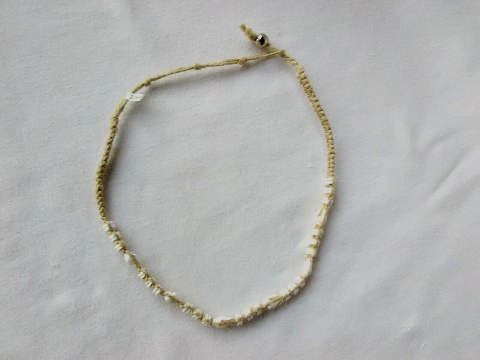 HEMP SURFER CHOKER NECKLACE Unisex Puka Shells Macrame 17″ New USA Seller