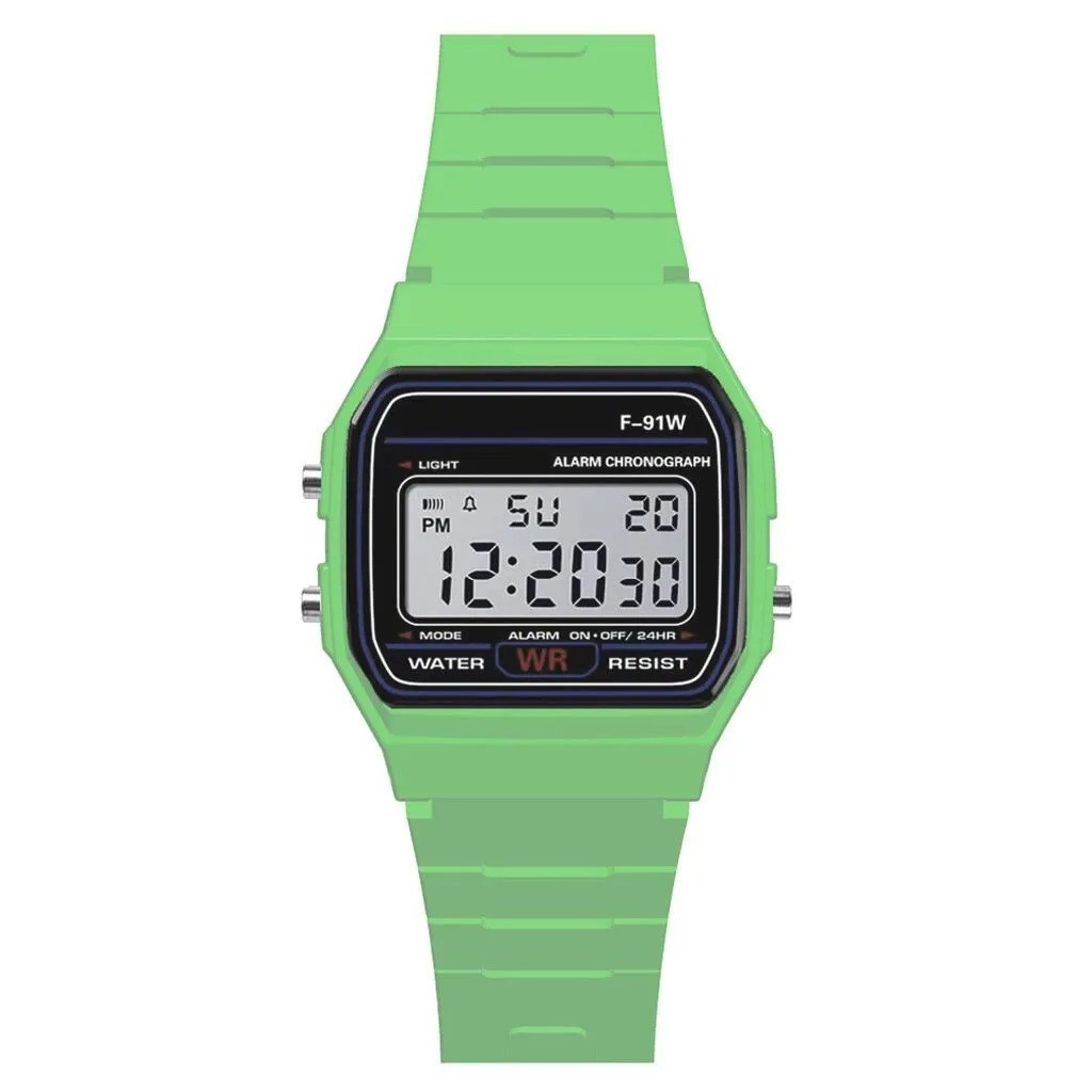 F-91W Style Digital Watch Men Women Unisex Retro Sport Stopwatch Alarm Lig