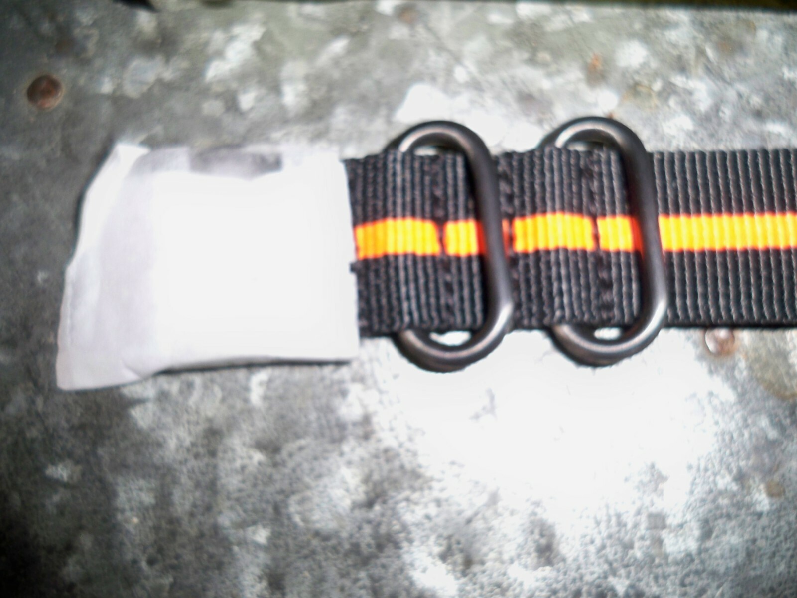 Military Strap watch band Ballistic nylon Military RAF stitched bond Black & Ora