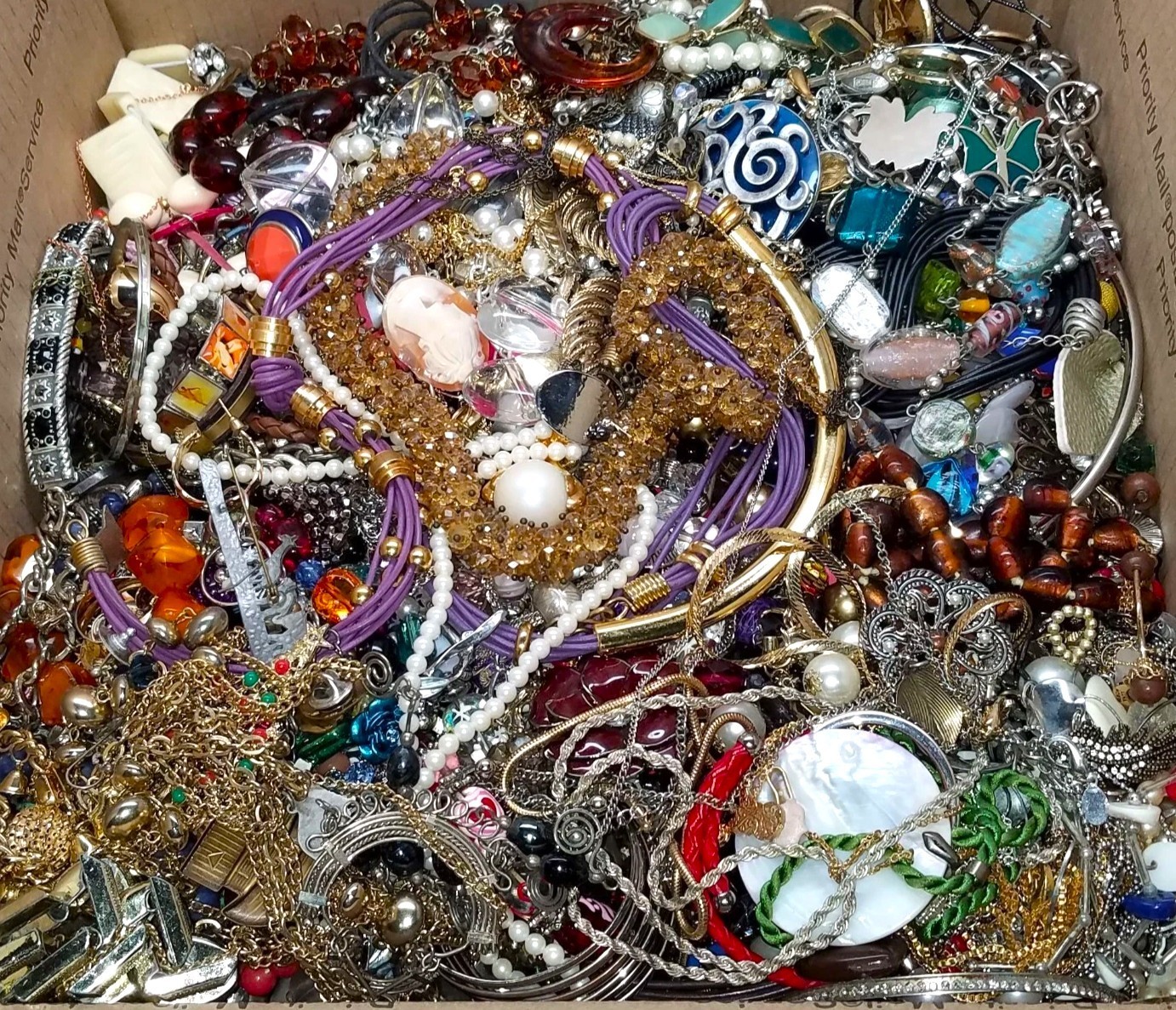 Jewelry Treasure Lot Unsearched Unsorted Vintage & New Junk & Good Resell 3 Lbs