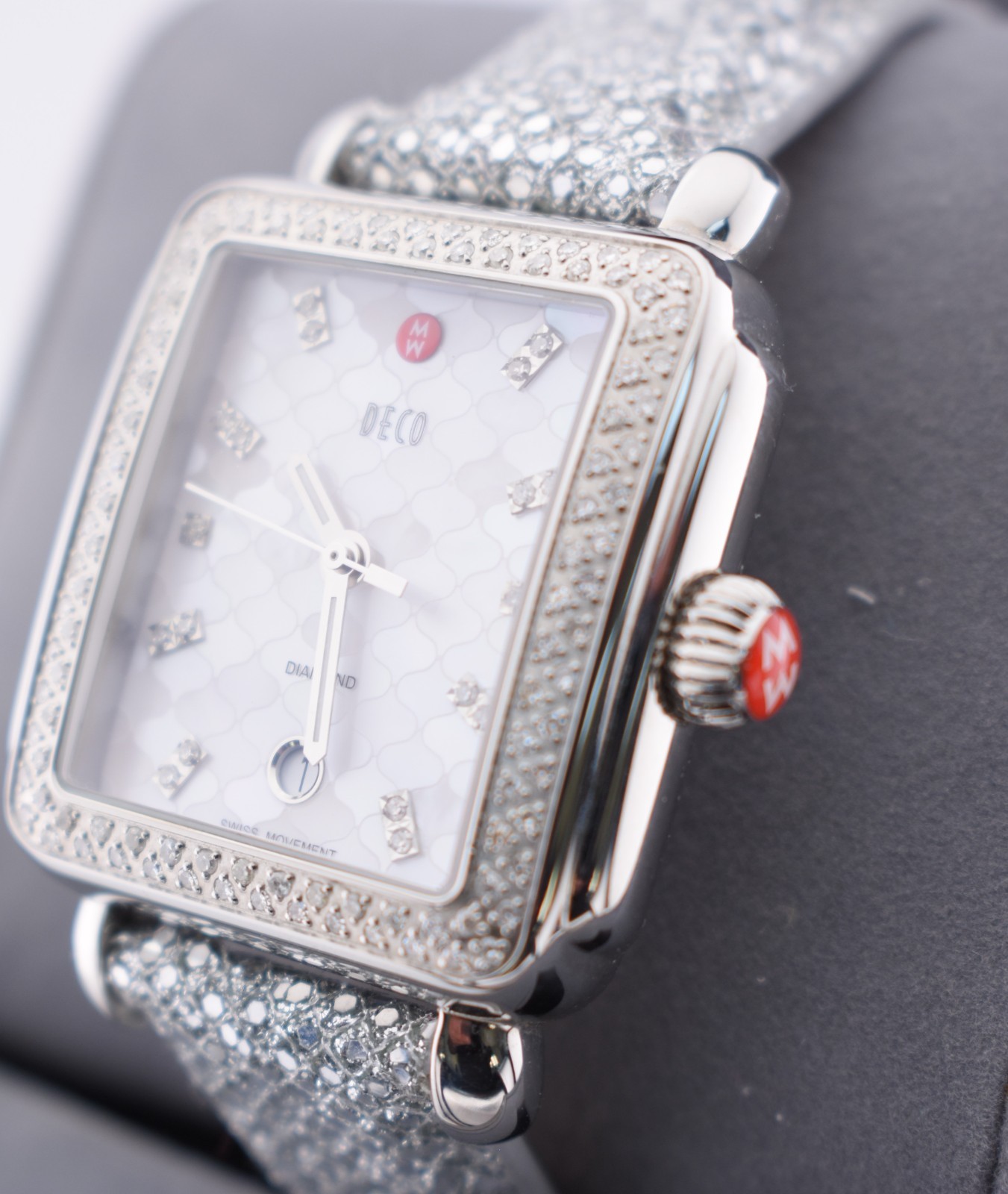 New Michele Deco Mosaic Mother of Pearl Diamond Dial Diamond Watch MW06T01A1046