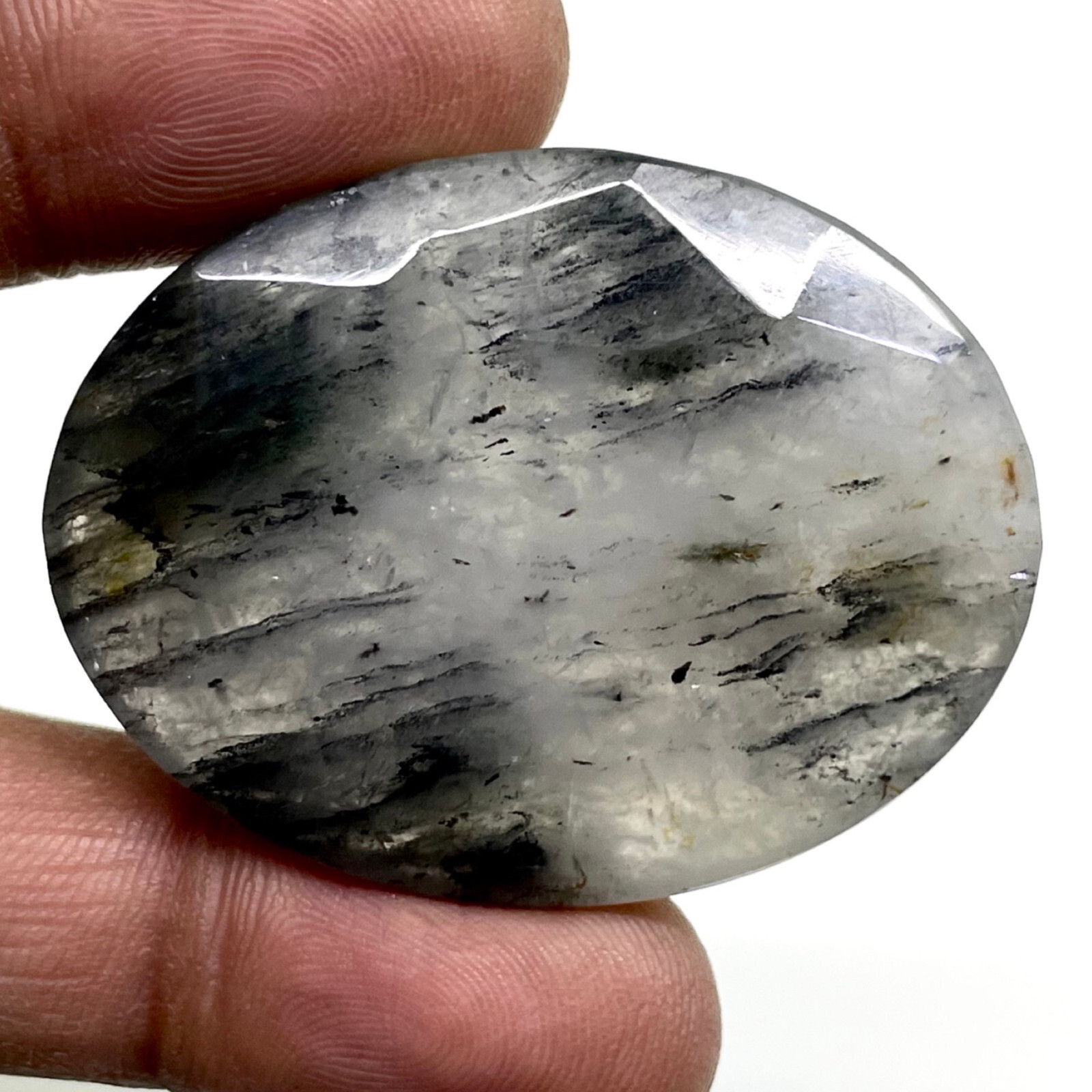 156.5 Cts Natural Rutile Quartz 42x33mm Oval Cut Loose Untreated Gemstone