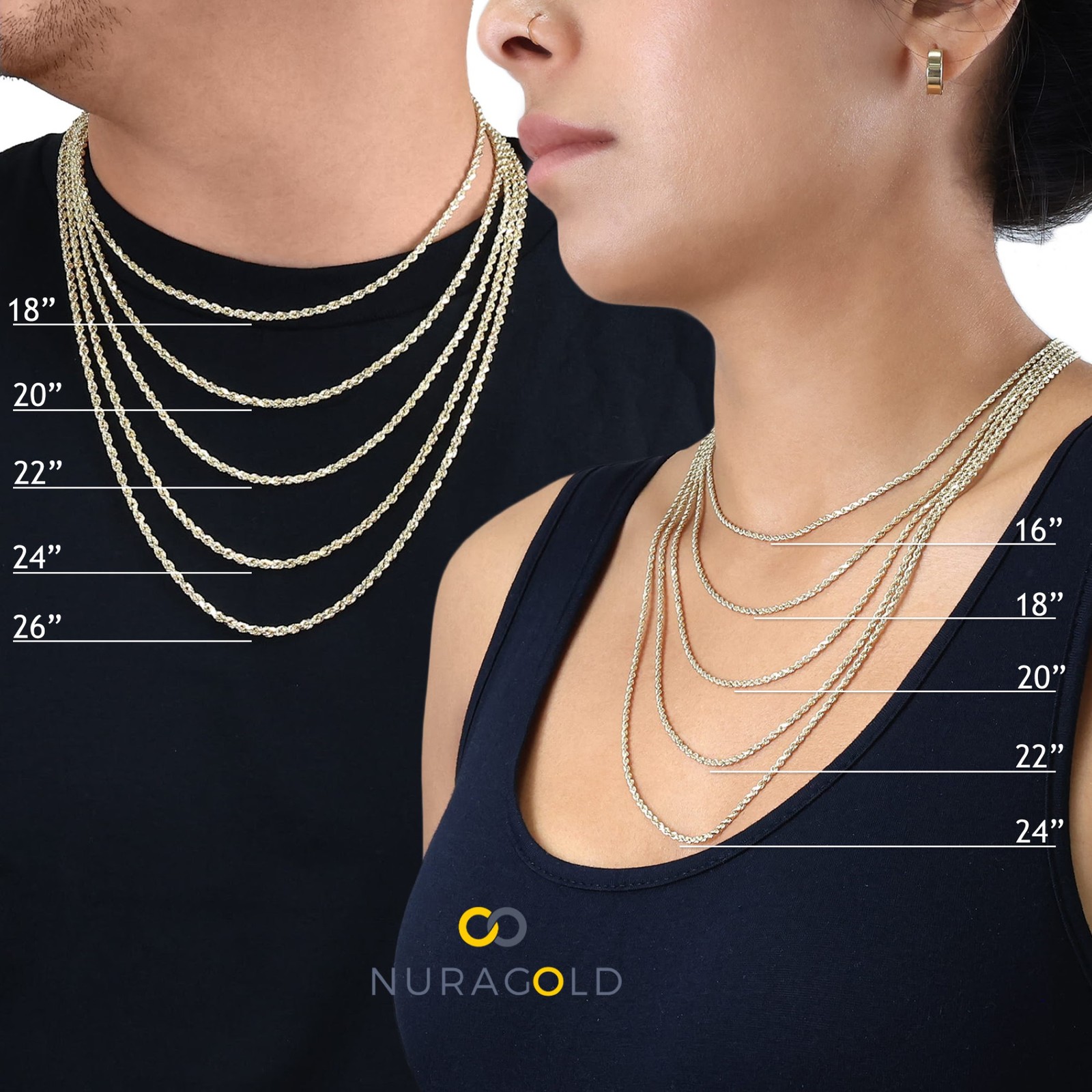 14K Yellow Gold 2.5mm Italian Cuban Curb Chain Link Necklace Mens Women 16″- 26″