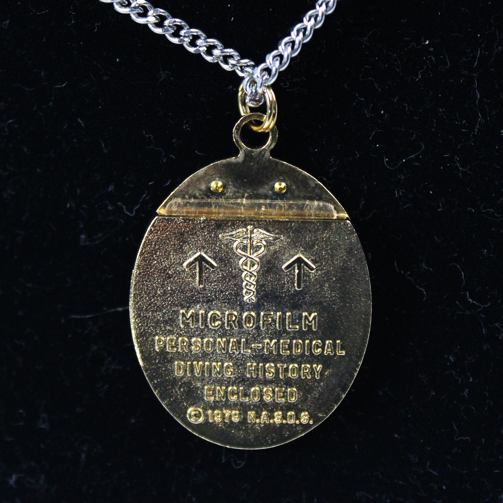 Vtg 1970’s NASDS Gold-Toned Diver Pendant with Slot for Medical Information