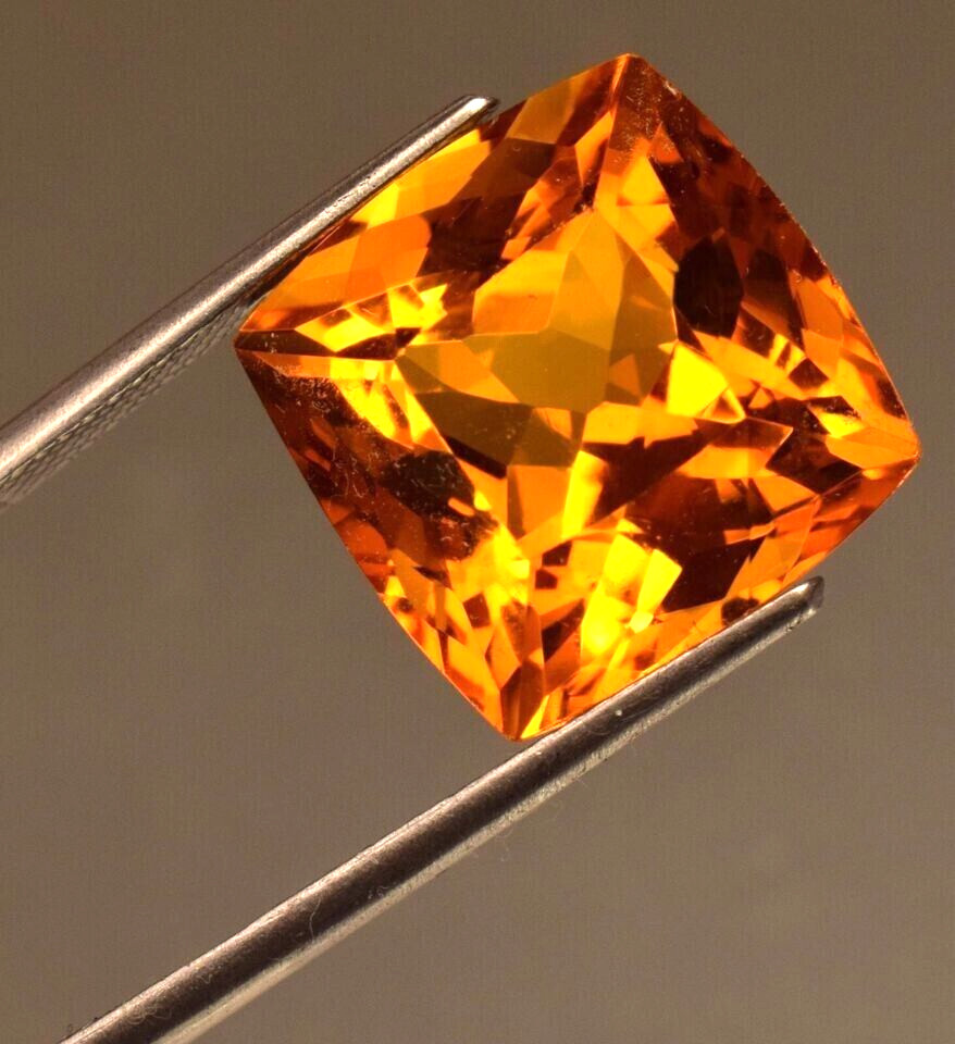Certified Natural 132.20 Ct Cushion Cut Yellow Citrine Brazilian Loose Gemstone