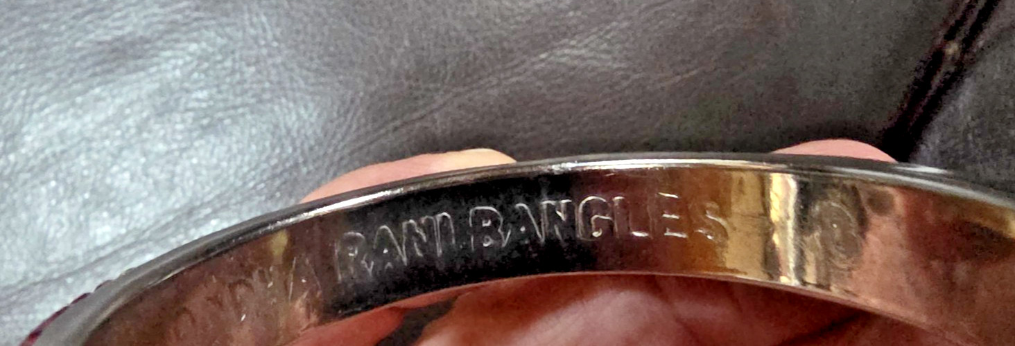 Red Enameled Bangle Bracelet by Rani NWOT