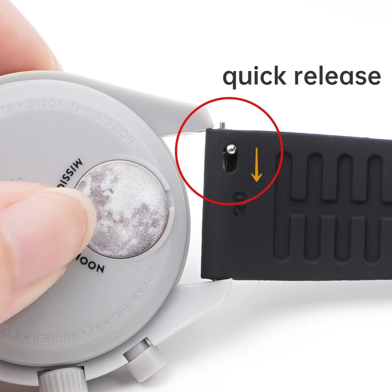 18mm 20mm 22mm Soft Silicone Watch Band Divers Replacement Strap Quick Release