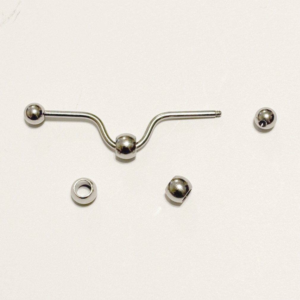 3 Balls DIP Style INDUSTRIAL BARBELL 316L Surgical Steel 14g 1-1/2″ Length.