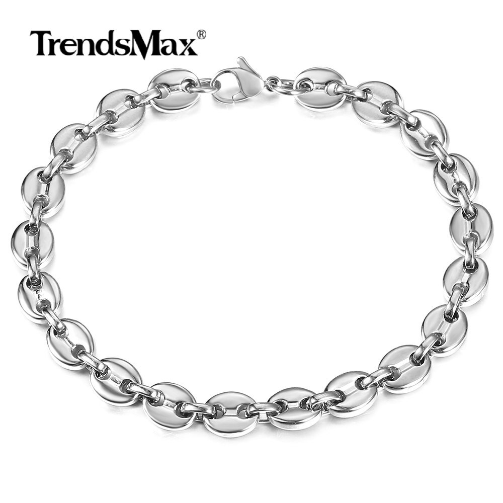 7/9/11mm For Unisex Chain Gold Plated Stainless Steel Marina Link Bracelet 7-9″