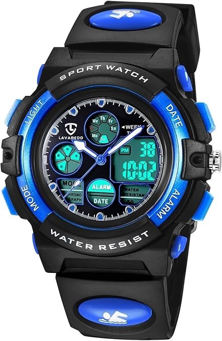 Kids Watch for Boys and Girls Ages 5-15, Analog Digital Waterproof with Alarm Cl