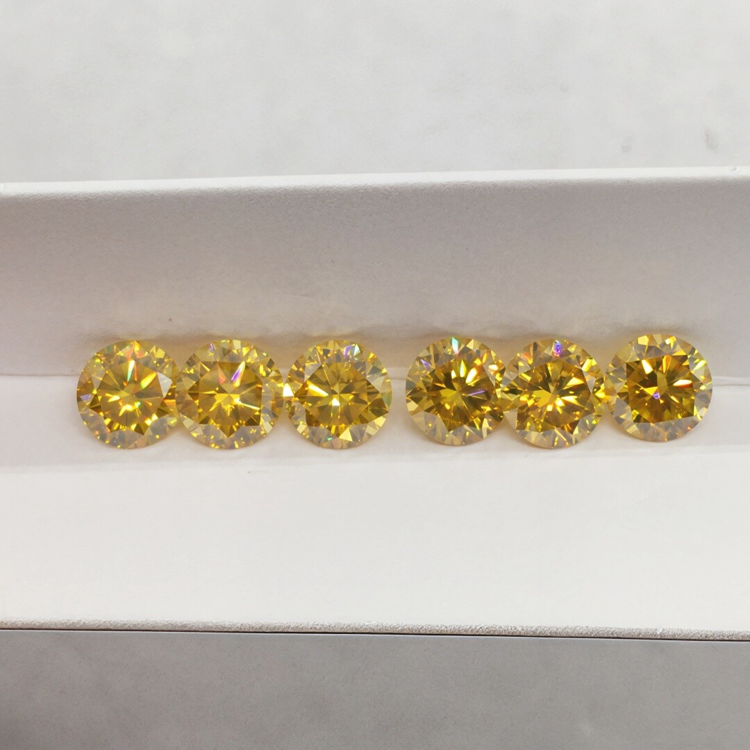 Various Colors 5-9mm Round Brilliant Loose Moissanite Stone Pink Excellent W.GRA