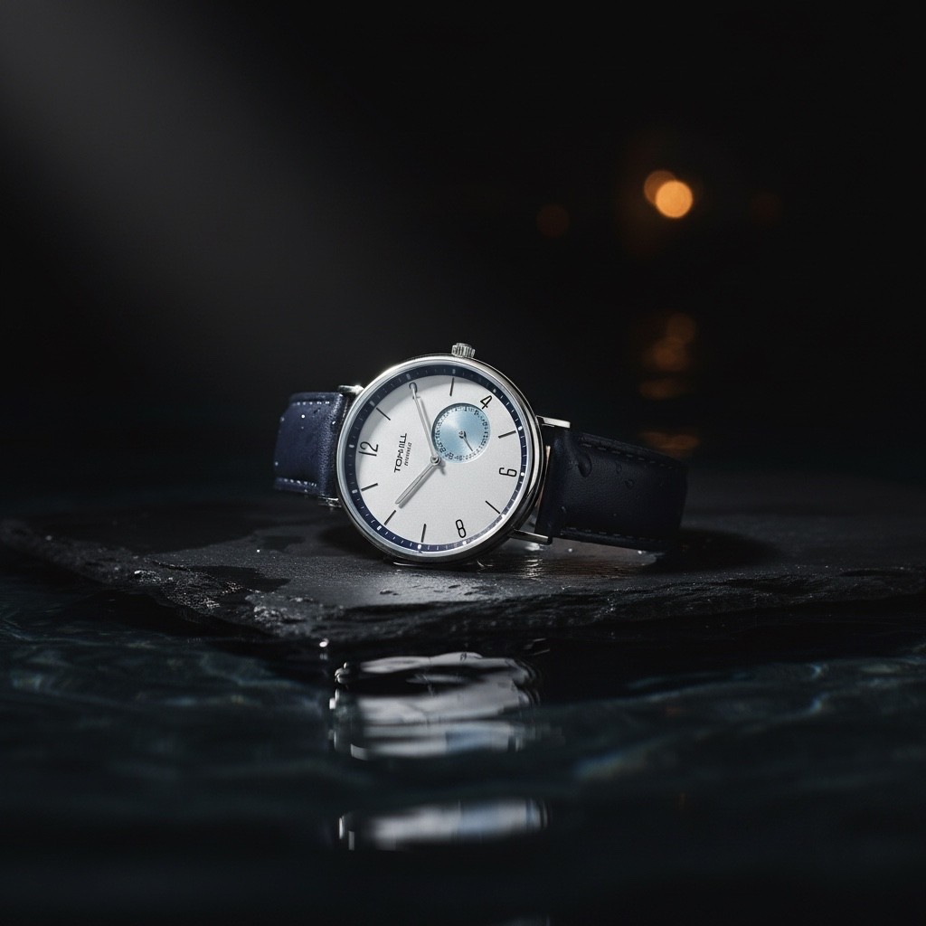 TOPHILL Bauhaus Quartz Watch — Minimalist Ultra-Thin Case, Slate & Crown