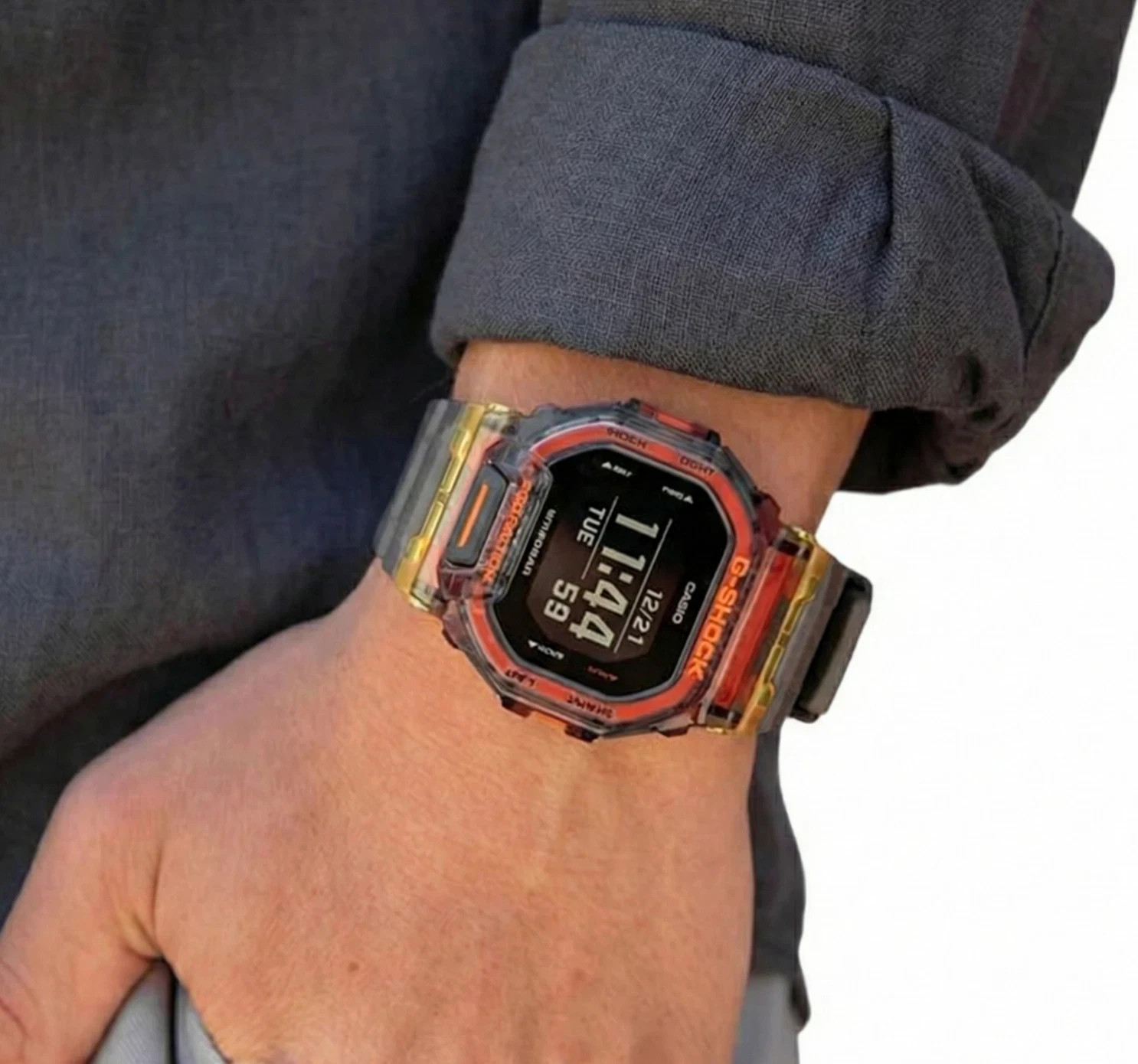 Casio G-Shock GBD-200SM-1A5 G-Squad Bluetooth Step Tracker Skeleton Resin 200M